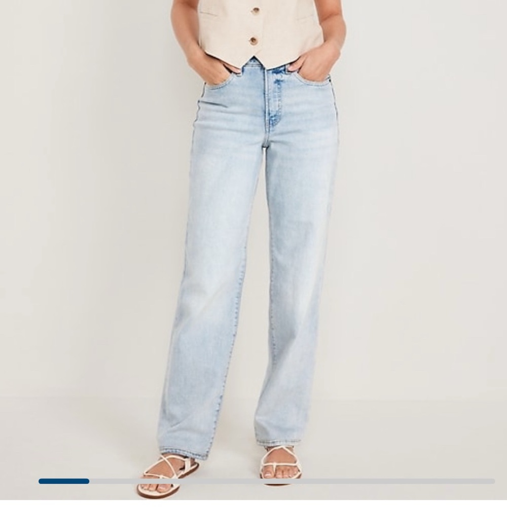 Old Navy Blue Straight Leg Jeans Timeless Fit